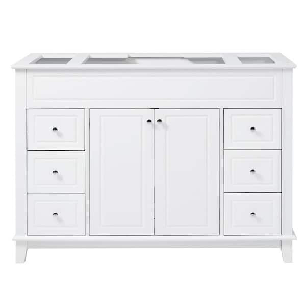 45.75 in. Bath Vanity Cabinet without Top in White Unassembled