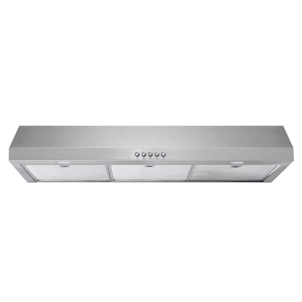 Vissani Caprelo 36 in. 320 CFM Convertible Under Cabinet Range Hood in Stainless Steel with LED Lighting and Charcoal Filter