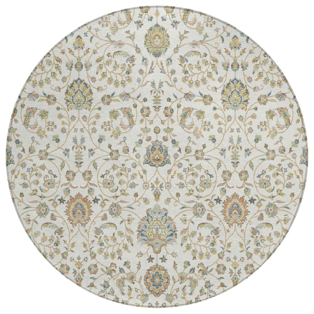 Chantille Machine Washable Indoor/Outdoor Abstract ACN2758 Ivory 8 ft. x 8 ft. Round Rug price history on PriceWatchPro