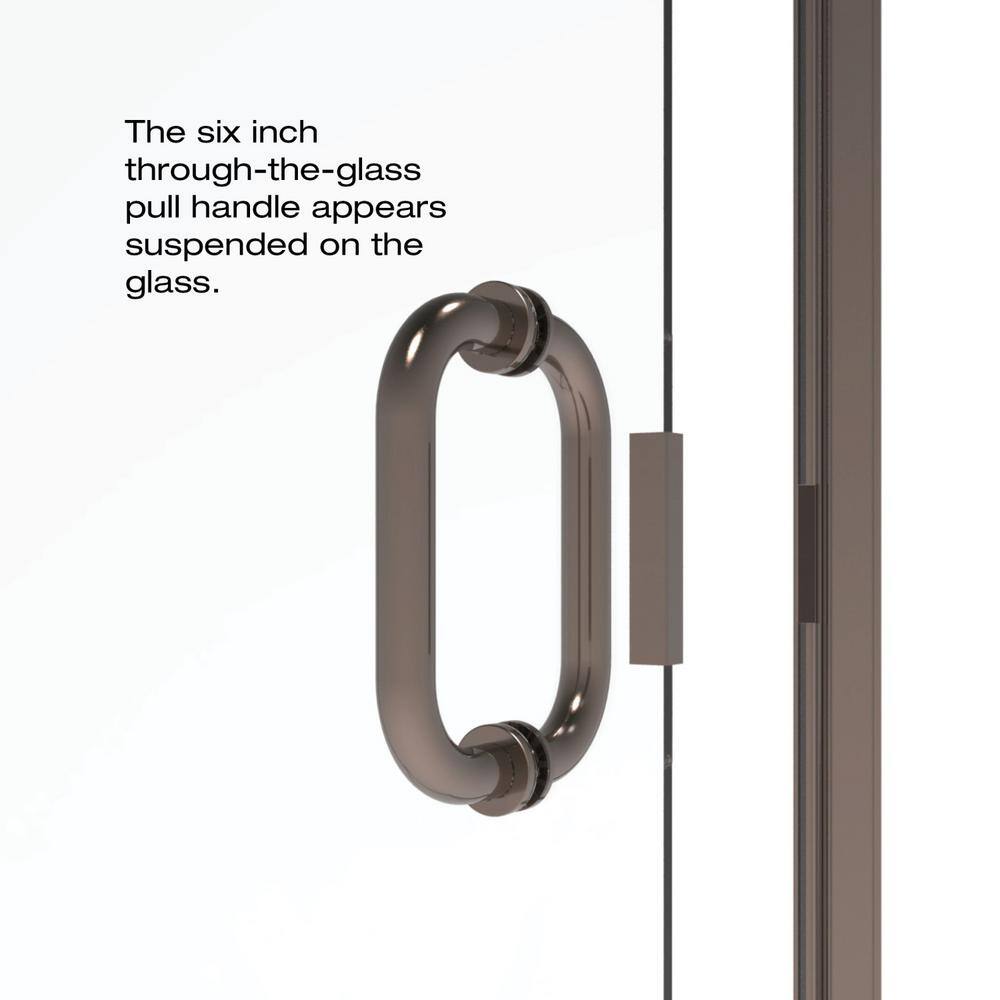 Infinity Oil Rubbed Bronze Semi-Frameless Hinged Shower Door with Clear Glass