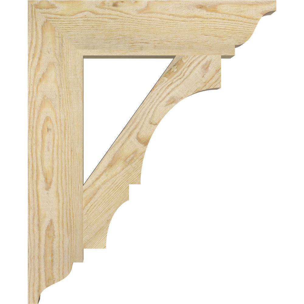 Douglas Fir Rough Sawn Traditional Wood Corbel, 18" x 22"