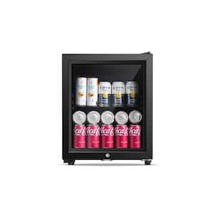 16.73 in. 1.3 cu. ft. 50-Cans Single Zone Beverage and Wine Cooler with Adjustable Shelving and Legs in Black