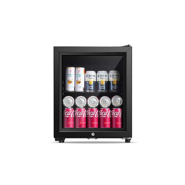 JEREMY CASS 16.73 in. 1.3 cu. ft. 50-Cans Single Zone Beverage and Wine Cooler with Adjustable Shelving and Legs in Black