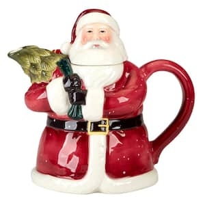 1-Cup Earthenware Santa's Secret 3-D Teapot