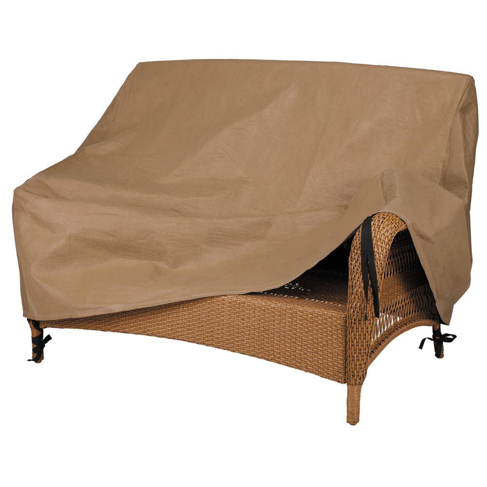 Essential Water-Resistant Beige Patio Loveseat Cover