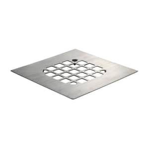 4-1/4 in. Square Snap-In Shower Drain Cover in Brushed Nickel