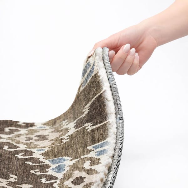 Dream Shag Premium Machine Washable Abstract ADS748 Fudge 10 ft. x 14 ft. Area Rug