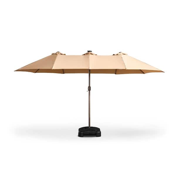 big lots patio umbrella with lights Replacement Canopy for Real Living Triple 15ft Beige Whisper Transform your outdoor area with this stunning 15ft Double OVIOS MISO Double Top 14.5