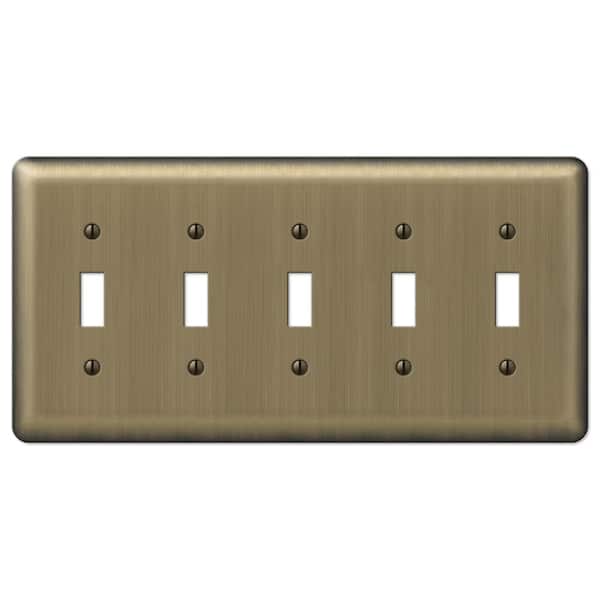 AMERELLE Brass 5-Gang Toggle Wall Plate (1-Pack)