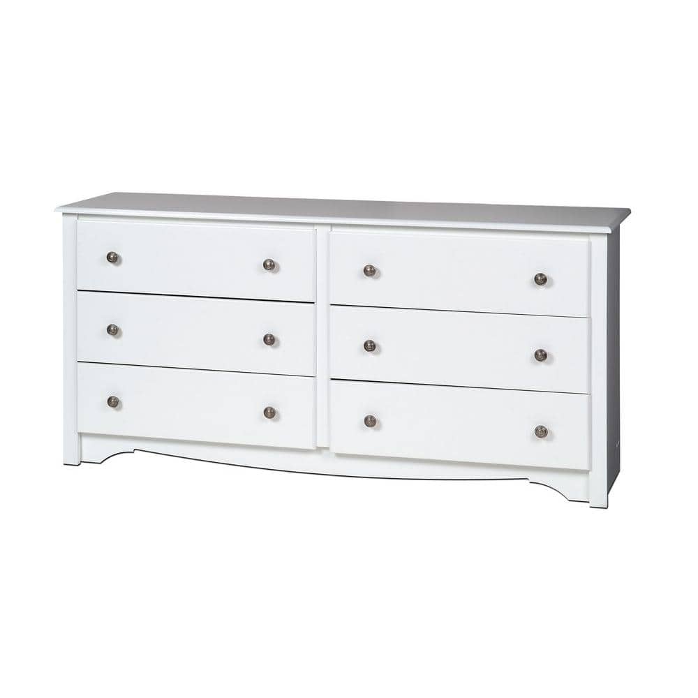 Prepac Monterey 6 Drawer White Dresser, Replacement Dresser Drawers