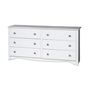 Monterey 6-Drawer White Dresser