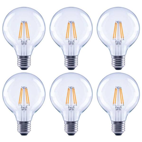 EcoSmart 60W Globe Dimmable Clear Cool White LED Light Bulb (6-Pack)