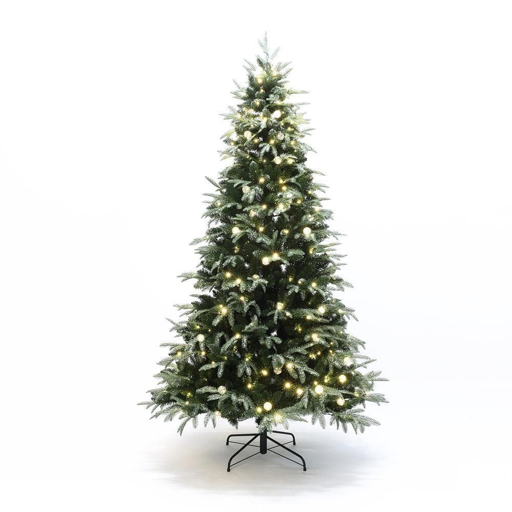 LuxenHome 7.5 ft. PreLit Green Full Artificial Christmas Tree with