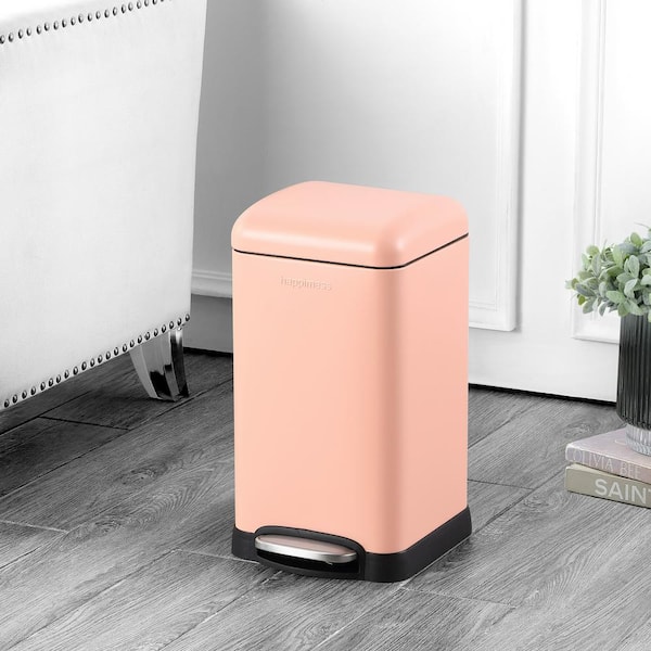 Betty Retro Mini 3.2-Gal. Step-Open Trash Can, Flamingo Pink