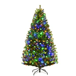 5 ft. Pre-Lit Artificial Christmas Tree Hinged 150 LED Lights