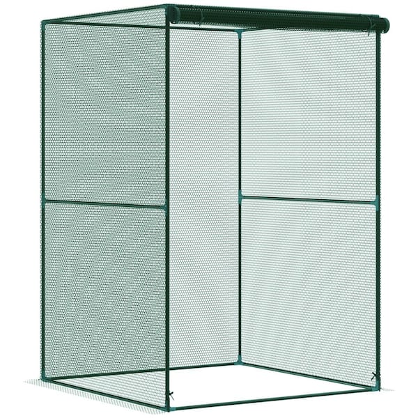 Outsunny 47.25 in. W x 47.25 in. D x 70.75 in. H Steel, HDPE Green Crop Cage