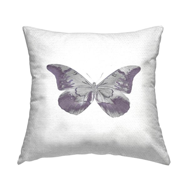 Stupell Industries Purple Casual Butterfly Wings Purple Square Outdoor Throw Pillow