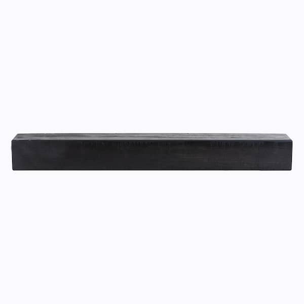 Dogberry Collections Rustic 72 in. Midnight Black Cap-Shelf Mantel