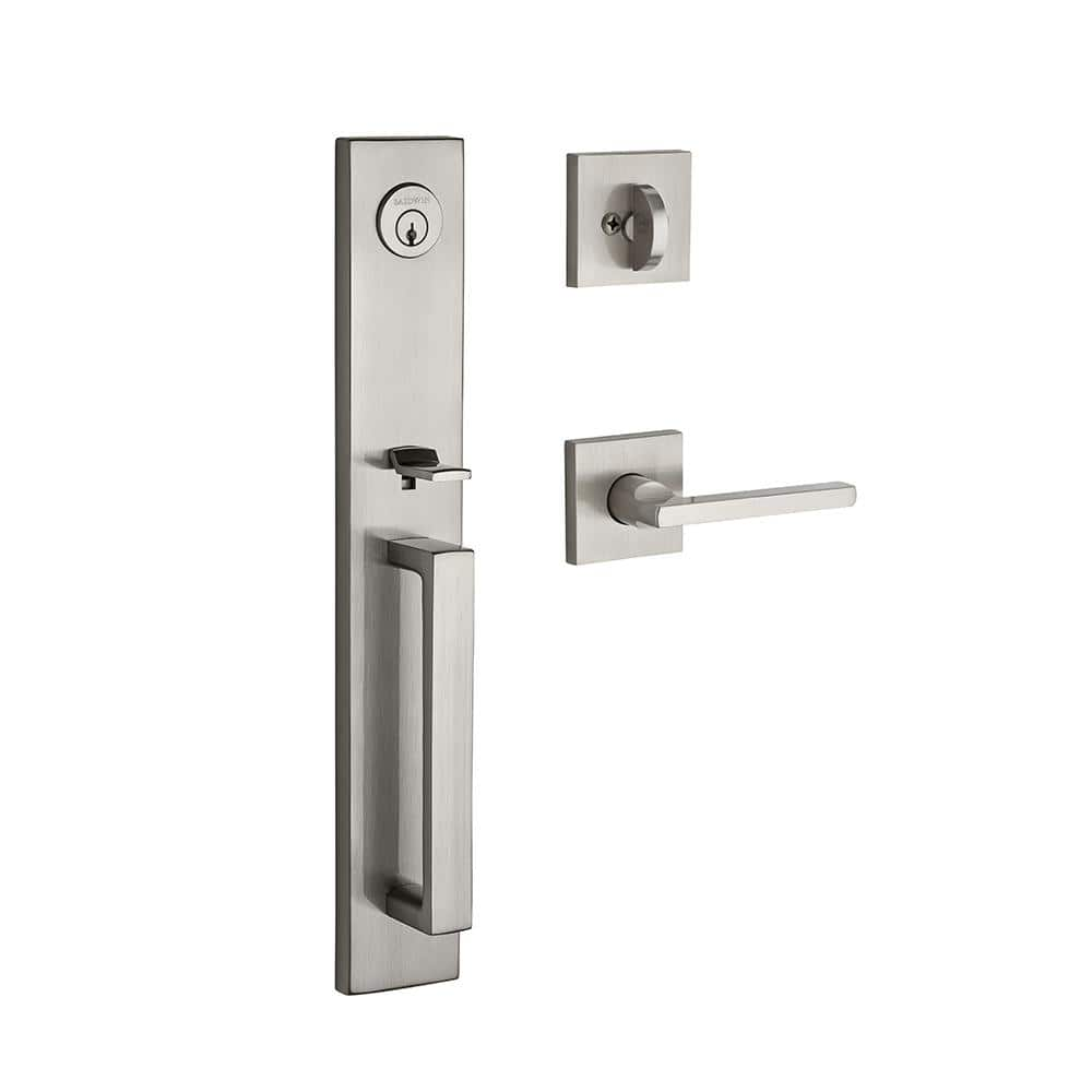 Baldwin Santa Cruz Single Cylinder Satin Nickel Door Handleset