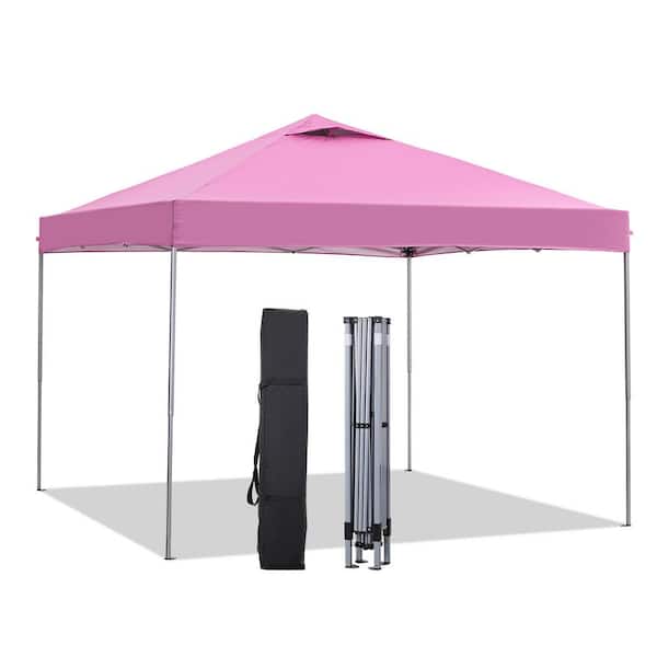 OVASTLKUY 10 ft. x 10 ft. Pink Patio Canopy Tent Pop Up OVASTLKUY 10 ft. x 10 ft. Pink Patio Canopy Tent Pop Up