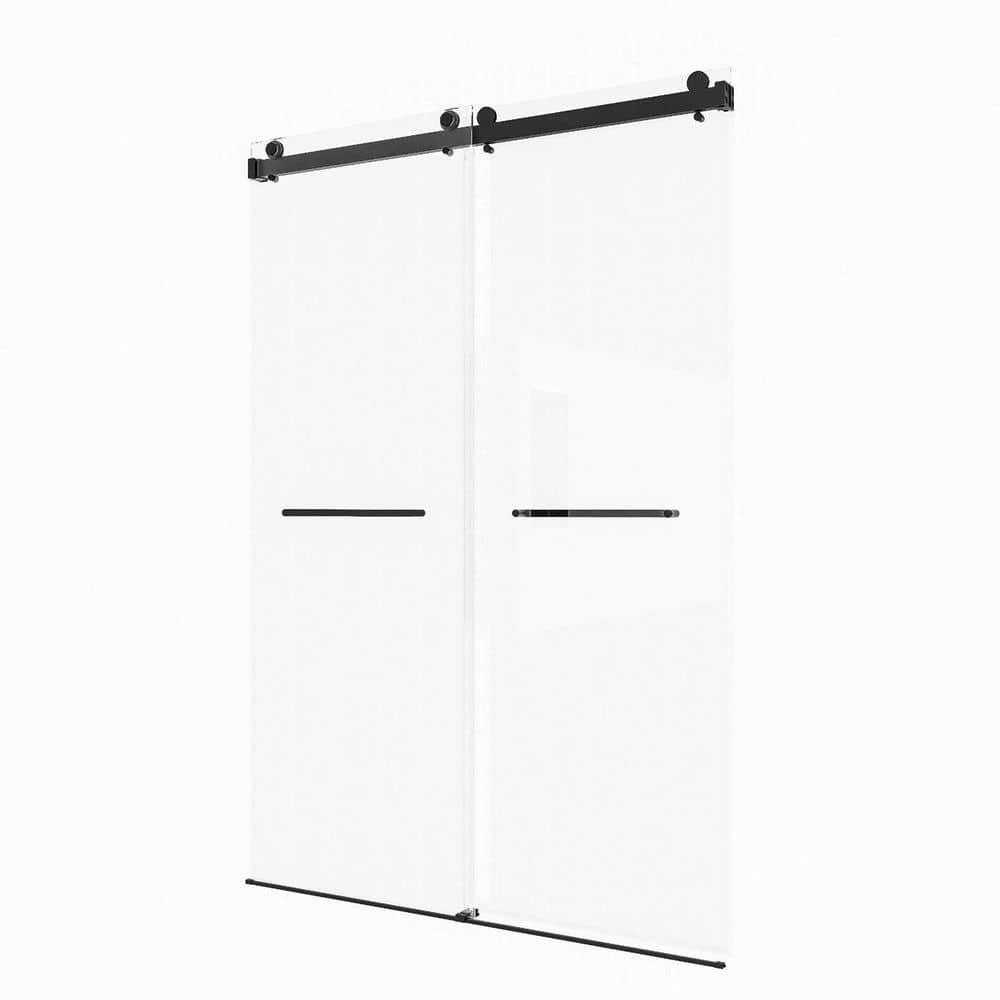 68 in.-72 in. W x 76 in. H Frameless Double Sliding Shower Door in Matte Black with Clear Tempered Glass price history on PriceWatchPro