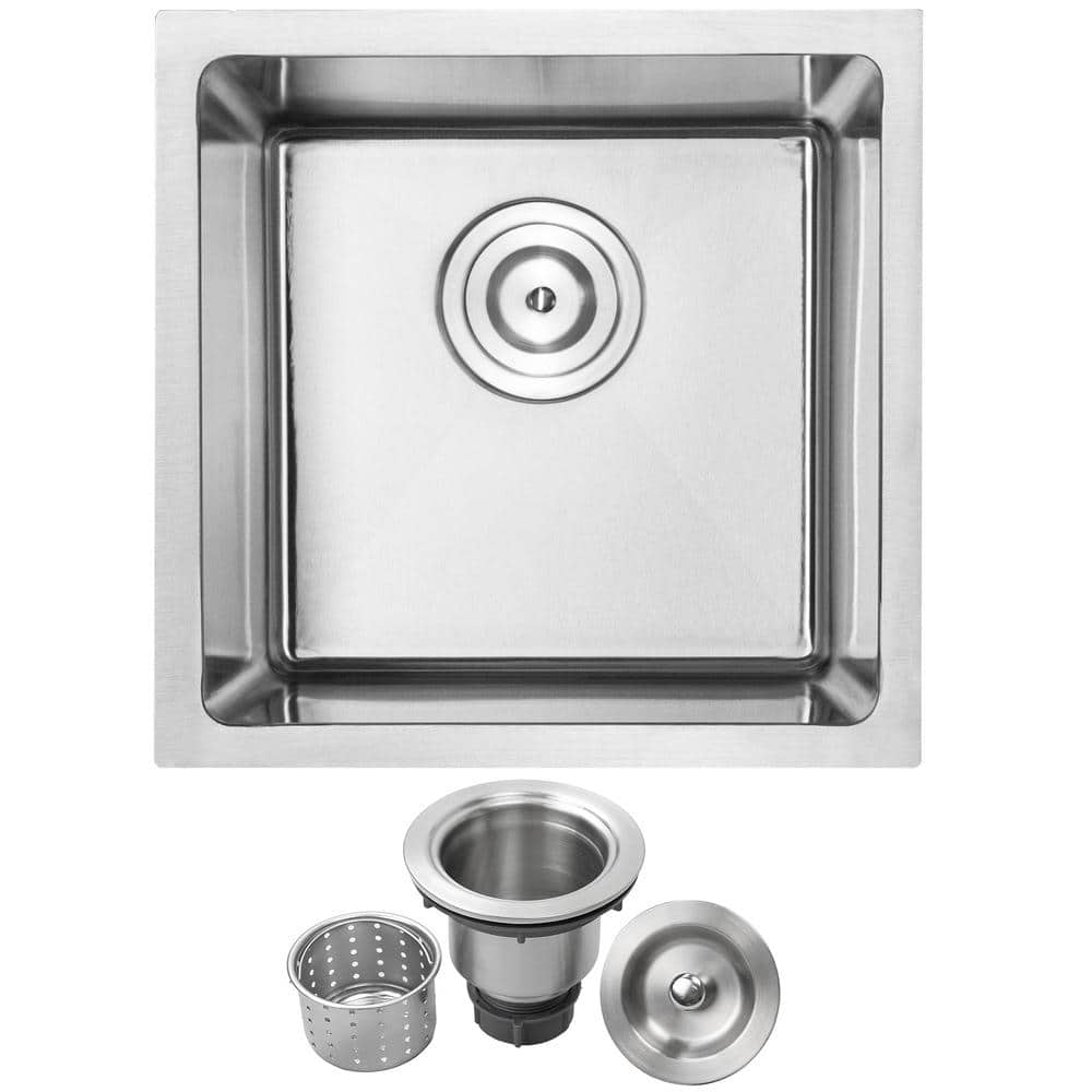 Ticor Arlo 18 Gauge Stainless Steel 16 In. Undermount Bar Sink With 