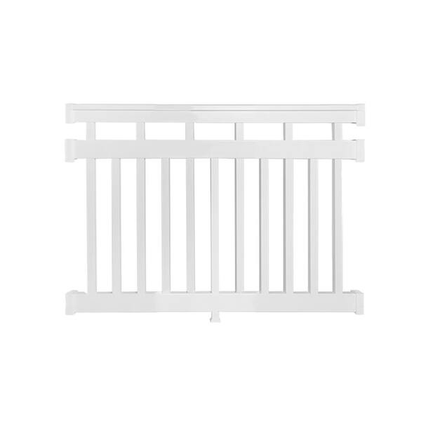 Weatherables Hallandale 3.5 ft. H x 4 ft. W Vinyl White Railing Kit WWR ...