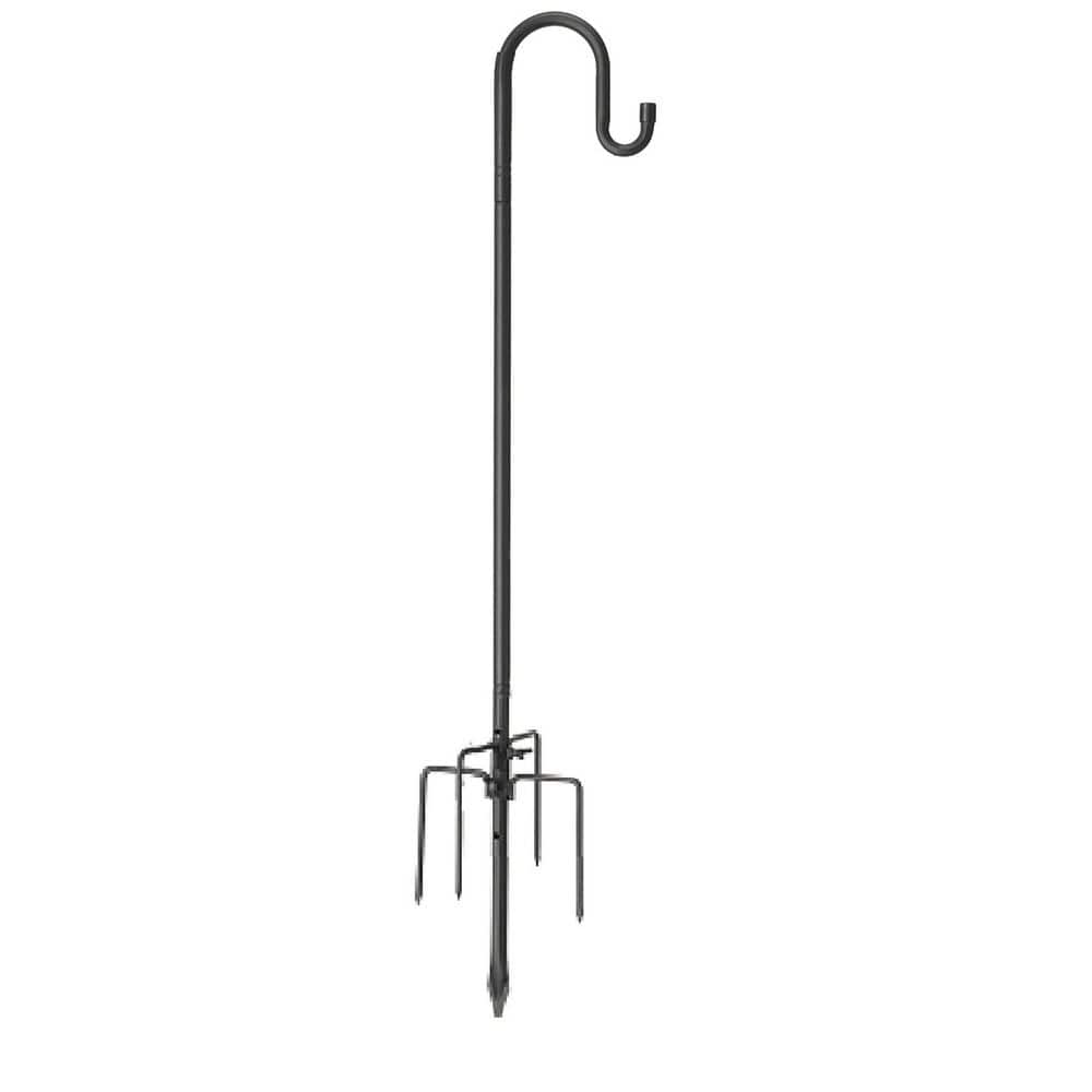 1 in. Black Metal Weather Resistant 5 Fork Base Scroll Top Decorative Shepherd Hooks with 1 Hook 1-Count price history on PriceWatchPro