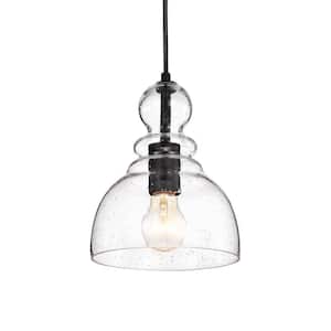 Westinghouse Kewadin 1-Light Matte Black Shaded Pendant with Clear