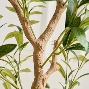 5 ft. Artificial Olive Tree, Green Faux Olive Trees, Fake Silk Plant for Indoor Outdoor Home Office Decor, 2 Pack