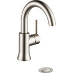 Trinsic Single Hole Single-Handle Bathroom Faucet with Metal Drain Assembly in Stainless