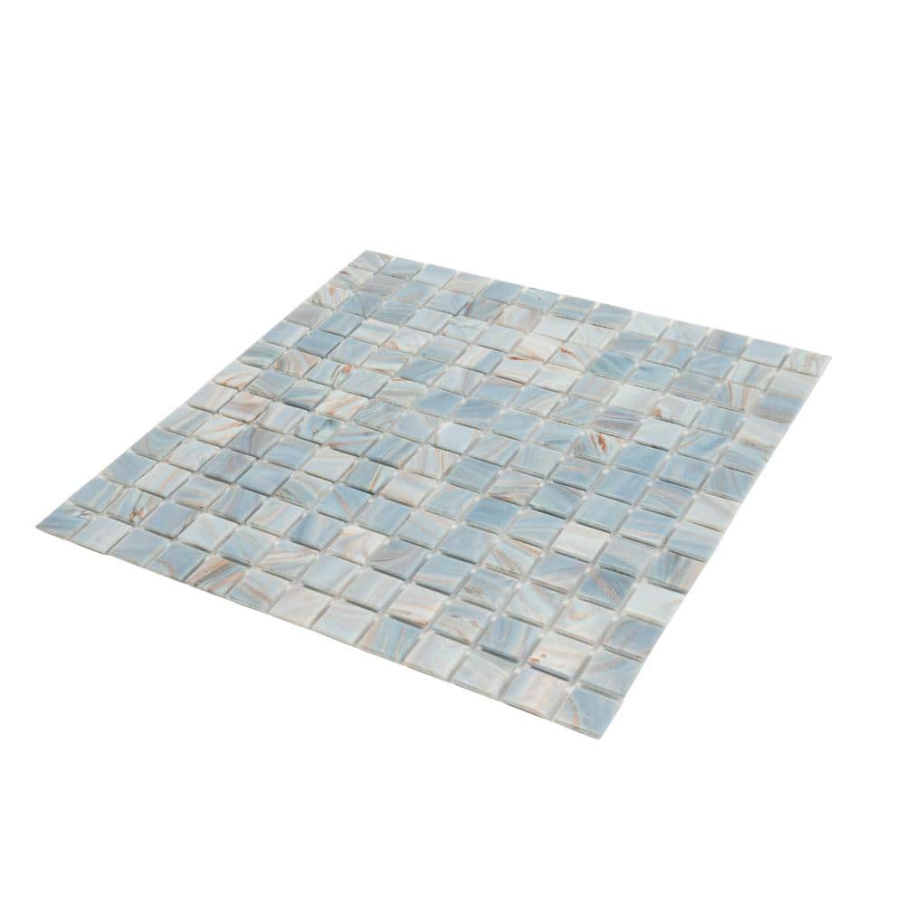 Manatee Blue 12" x 12" Glossy Glass Mosaic Tile