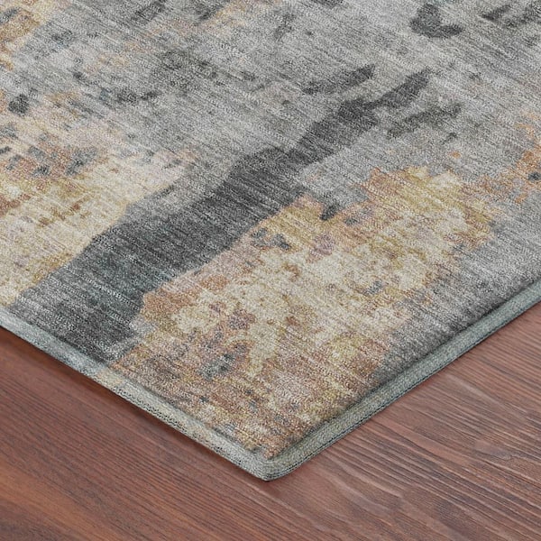 Mayfield Premium Machine Washable Abstract AMF2284 Rust 8 ft. x 10 ft. Area Rug