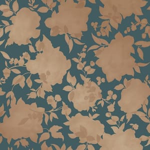 Silhouette Peacock Blue Peel and Stick Wallpaper (Covers 56 sq. ft.)