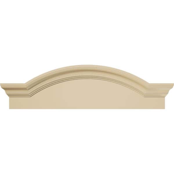32-in W x 9-in H x 2-1/2-in P Segment Arch W/Flankers Smooth Signature Urethane Pediment, Primed Tan