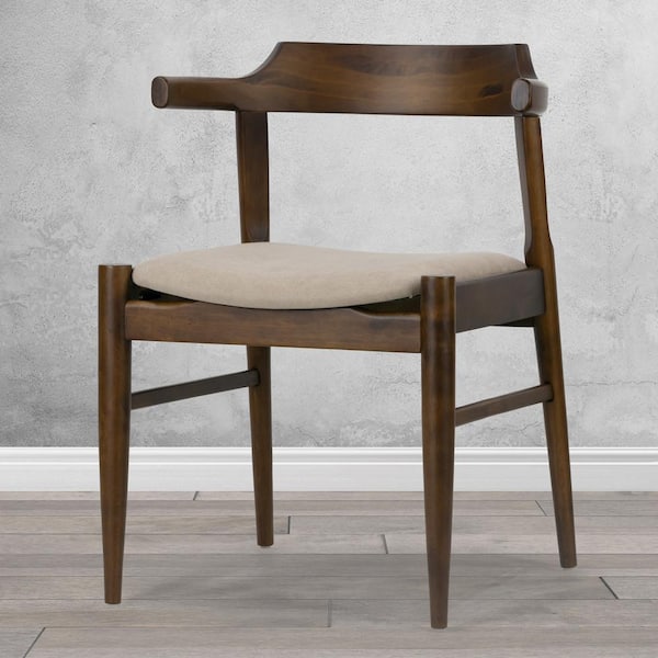 Glamour Home Atlas Retro Modern Dark Brown Wood Chair with Curved