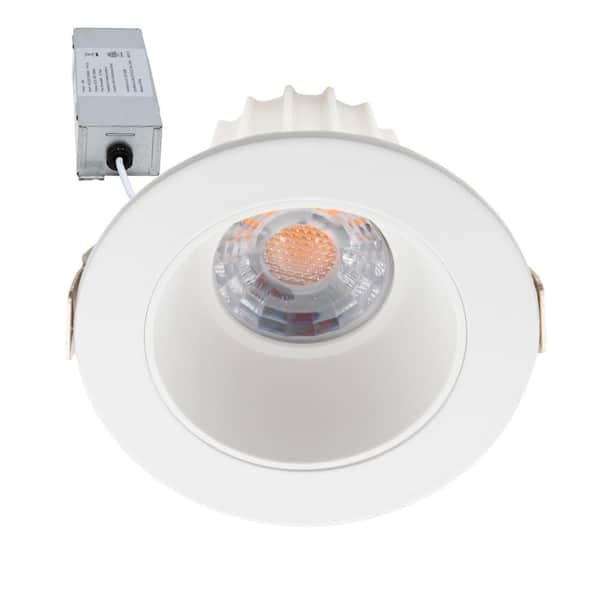 Onbekwaamheid badge Het Maxxima 2 in. Slim Round Recessed Anti-Glare LED Downlight, White Trim,  Canless IC Rated, 600 Lumens, 3 CCT 2700K to 4000K MRL-S20803 - The Home  Depot