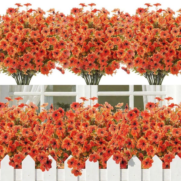 14.5 in., 20 Bundles Orange Artificial Daisy Flowers Plastic
