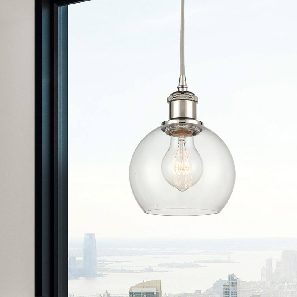 Polished Nickel and Clear Glass Mini Pendant Light
