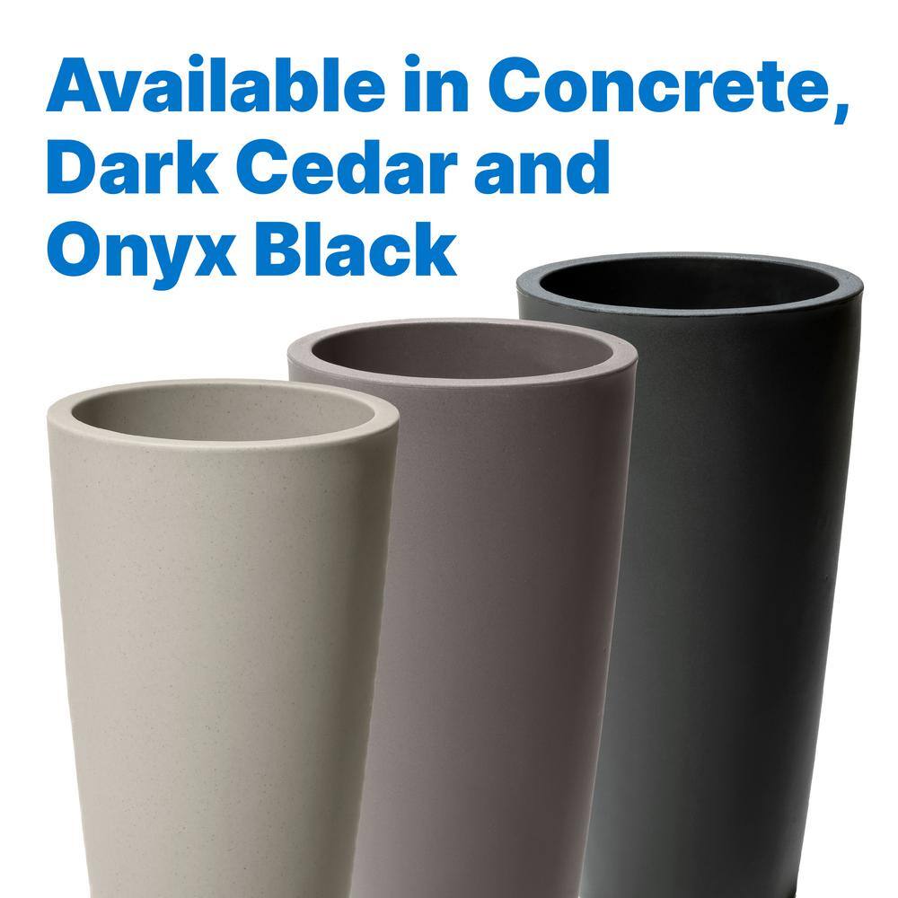 Tremont Tall Concrete Resin Round Indoor/Outdoor Planter Set