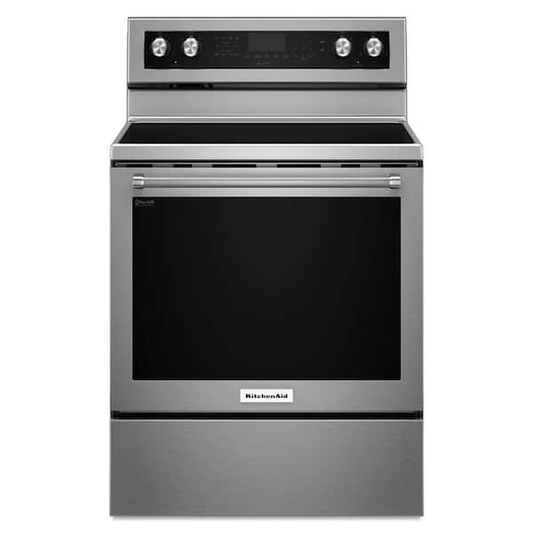 KitchenAid 6.4 cu. ft. Electric Range with Self-Cleaning Convection Oven in Stainless Steel