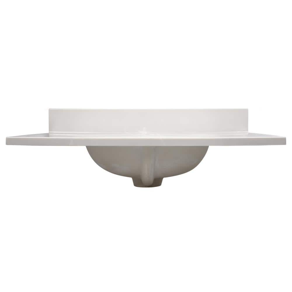 Ivory Swirl Cultured Marble Vanity Top with Integrated Backsplash, 31-Inch