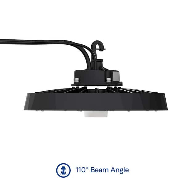 InfiBrite 12.8 in. 5000K Daylight 24,600/32,800/41,000 Lumens 120-200W Adjustable LED Dimmable Wet Rated Black High Bay 120-277V