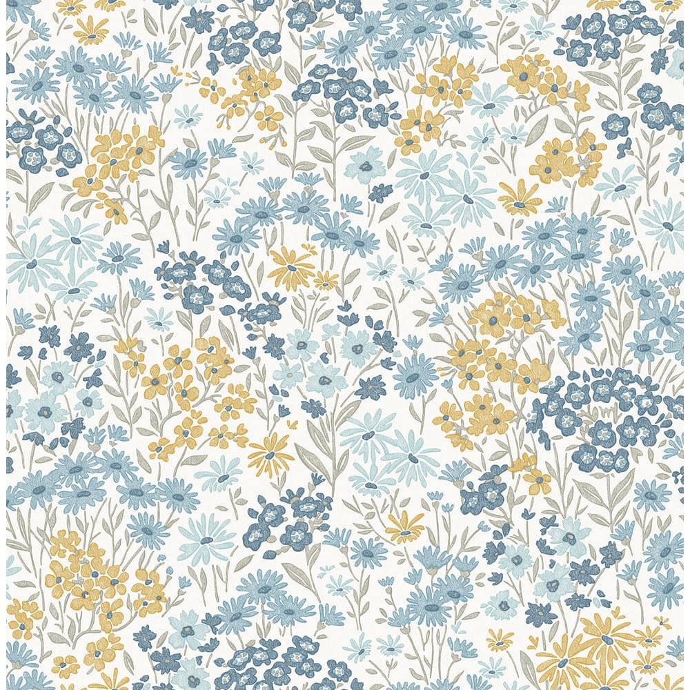Advantage Light Blue Ditsy Daisies Wallpaper 4164M1814 The Home Depot