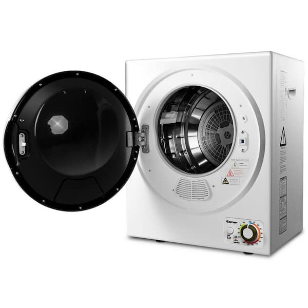 1.5 cu. ft. Vented Electric Tumble Compact Laundry Dryer Stainless Steel Wall Mounted in Gray