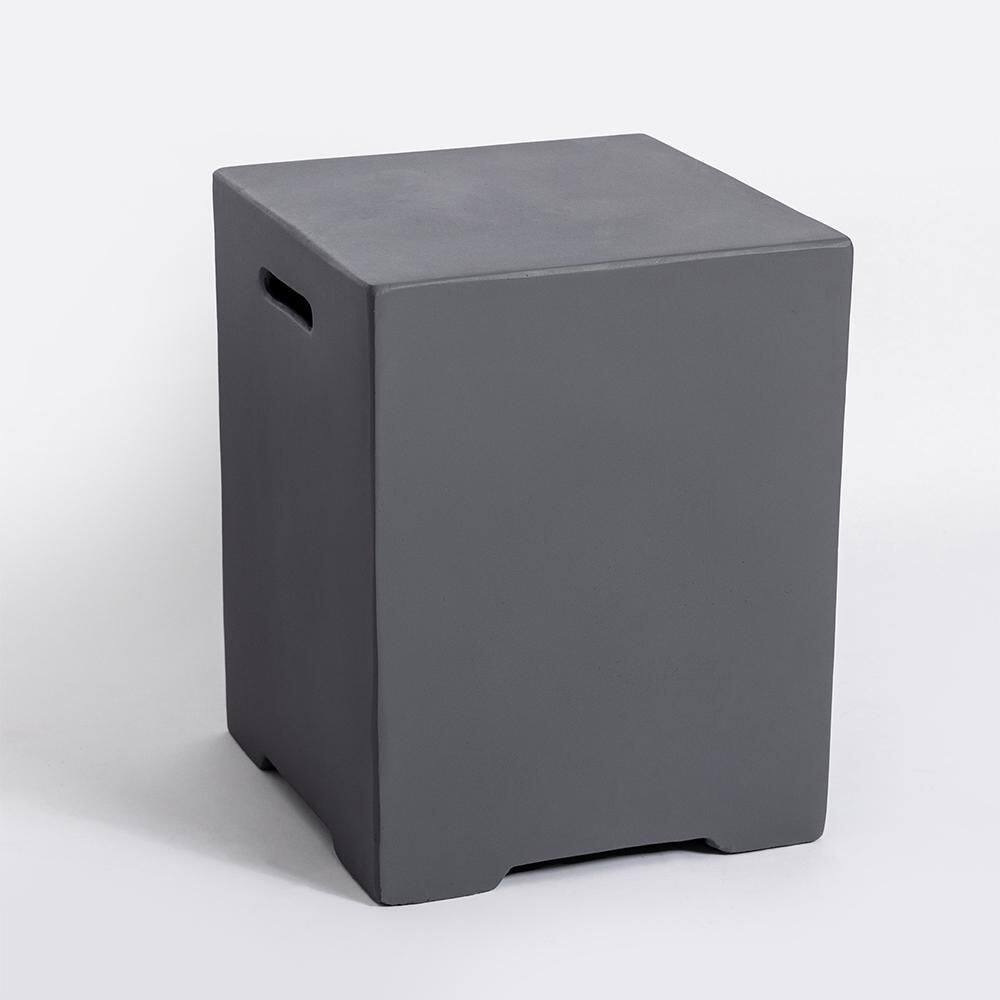 BTMWAY 15.75 in. Gray Concrete Propane Tank Cover Patio Side Table