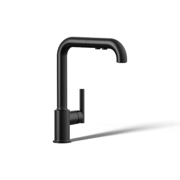 Purist Single Handle Pull Down Sprayer Kitchen Faucet in Matte Black