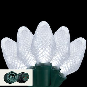 24 ft. 25-Light LED Cool White Commercial C7 String Lights with Watertight Coaxial Connectors