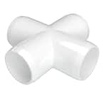 1-1/2 in. Furniture Grade PVC Cross in White (4-Pack)