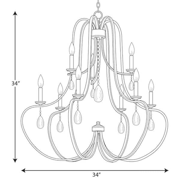 Progress Lighting Anjoux Collection 9-Light Silver Ridge